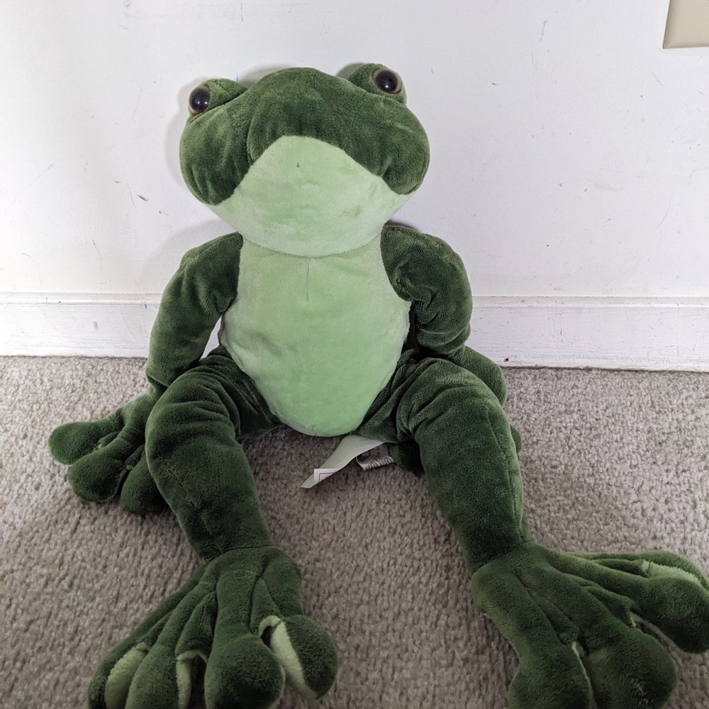 Vintage toyrus Green Frog Stuffed Animal Plush Toy